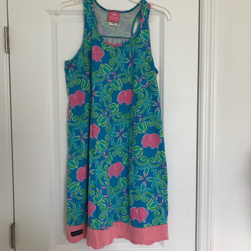 Simply Southern Blue & Pink Elephant Print Tank Dress